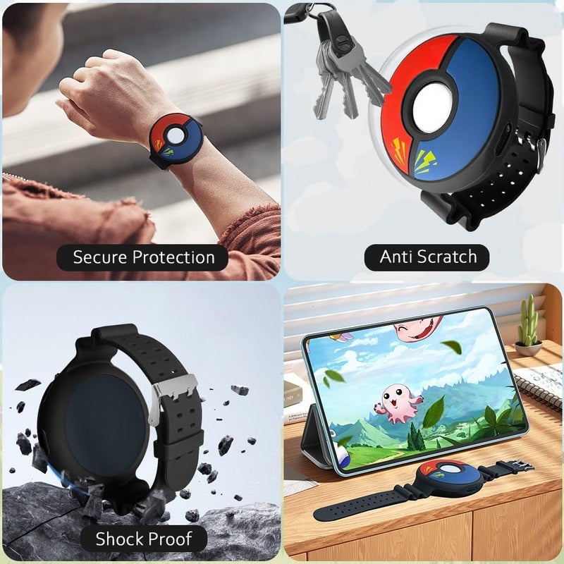 Chanvoo Soft Silicone Band Compatibile with Poke-mon Go Plus + 2023, Protective Case Adjustable Wristband (Black) - Image 4